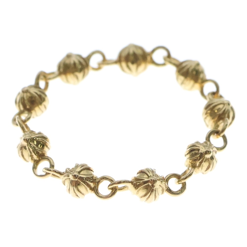 22K BEAD CHAIN TINY ビーズチェーン タイニー リング ゴールド Aランク