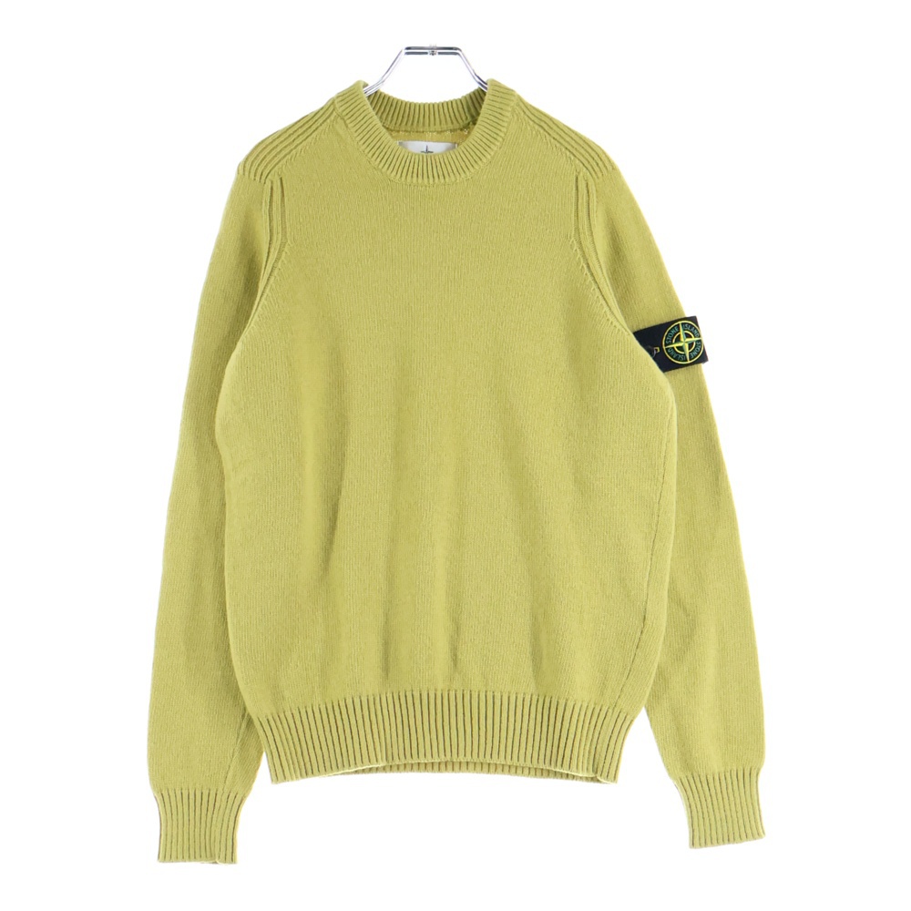 Knit Sweater ロゴワッペン クルーネックニットセーター イエロー 7115552A3 Aランク