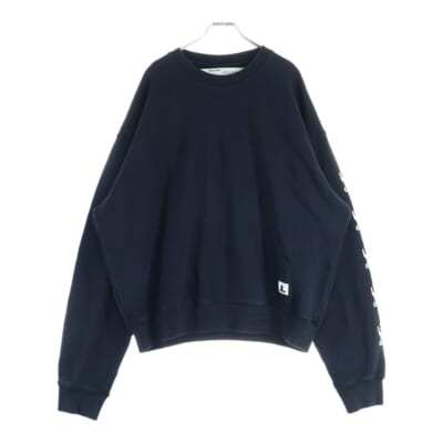 Sleeve Logo Sweatshirts スリーブロゴ クルーネックスウェットトレーナー ブラック Bランク