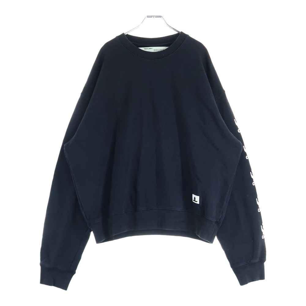 Sleeve Logo Sweatshirts スリーブロゴ クルーネックスウェットトレーナー ブラック Bランク