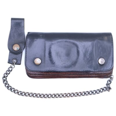 チェーン付 長財布 レザー ブラウン Bランク