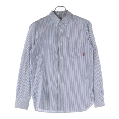 14SS TRAD L/S SHIRTS COPO SEERSUCKER STRIPE 141LTDT-SHM02 ストライプ柄 長袖シャツ ホワイト/ブルー Bランク