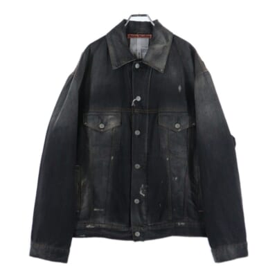 25SS オーバーサイズ ペンキ加工 デニムジャケット グレー FN-UX-OUTW000073 Sランク