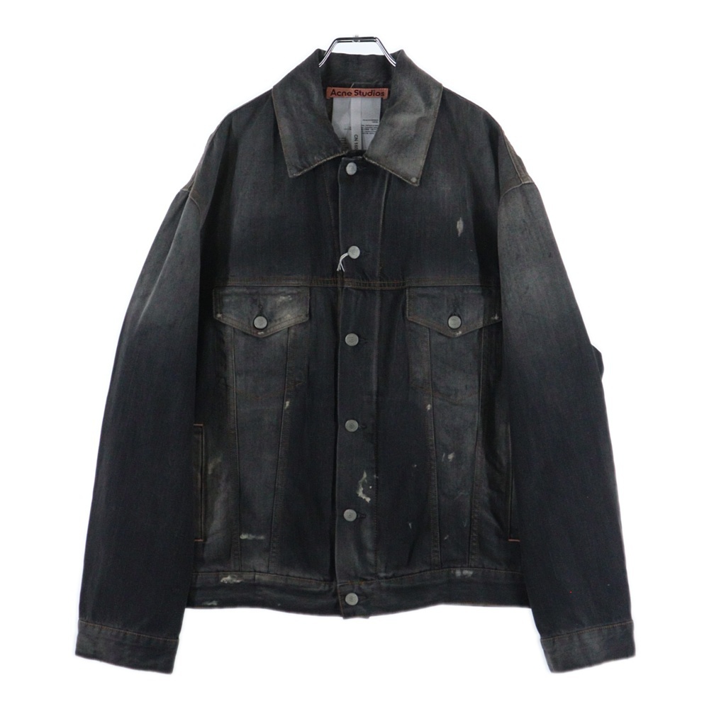 25SS オーバーサイズ ペンキ加工 デニムジャケット グレー FN-UX-OUTW000073 Sランク