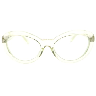 Three サングラス オーバルシェイプクリアフレームサングラス 眼鏡 アイウェア イエロー Bランク