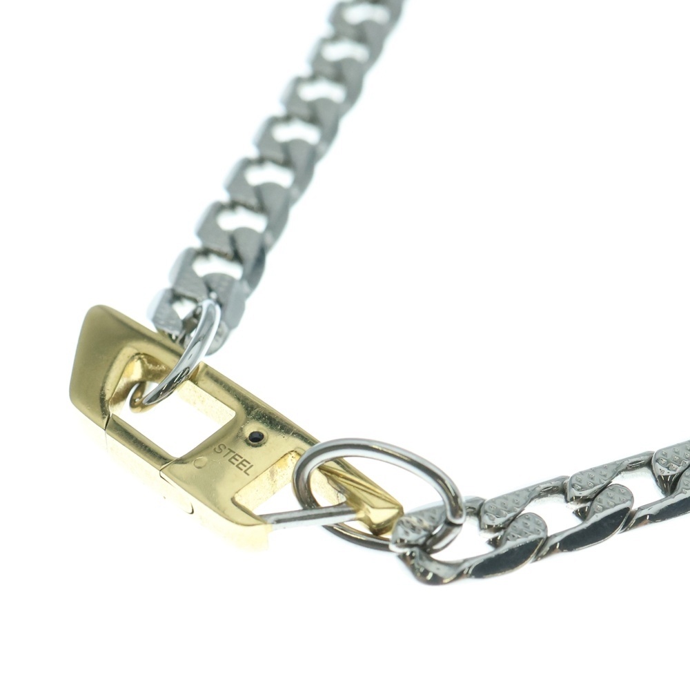 ディーゼル STEEL NECKLACE Dロゴ ネックレス シルバー/ゴールド
