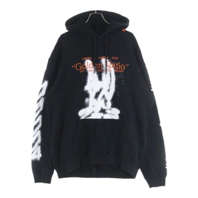 20SS Golden Ratio 刺繍 スウェットパーカー フーディー ブラック OMBB009F 7601028 Bランク