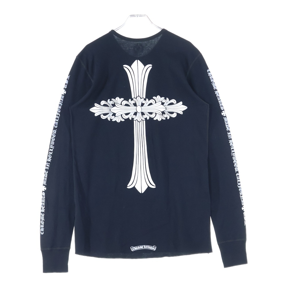 FLRL CRS Thermal L/S TEE バーティカルロゴ バックフローラルクロス サーマル クルーネック ロングスリーブ 長袖Tシャツ ロンT ブラック Aランク