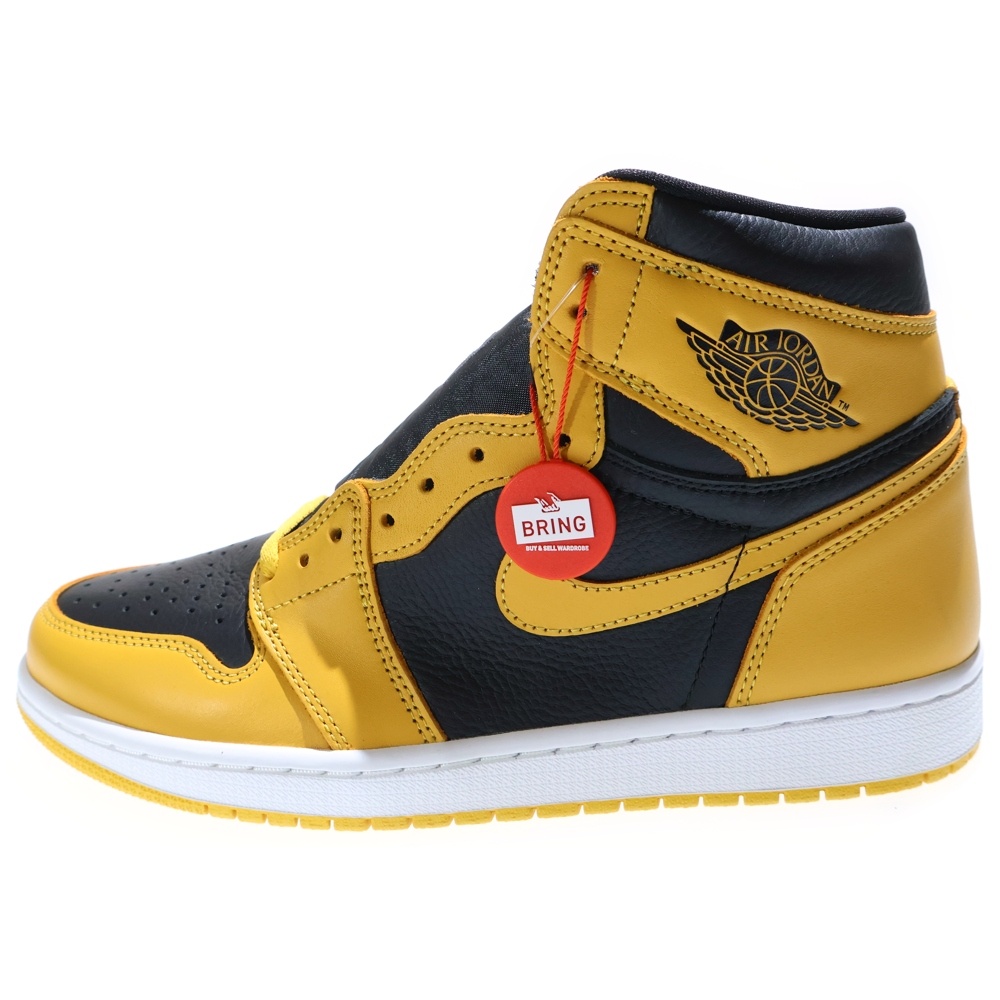 NIKE　エアジョーダン ハイカット シューズ イエロー/ブラック 27cm ナイキ AIR JORDAN 1 RETRO HIGH OG レザー ハイカット