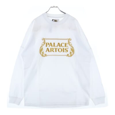21SS x Stella Artois Drop Shoulder Long-Sleeve フロントロゴ刺繍 長袖Tシャツ ホワイト P20STES001 Sランク