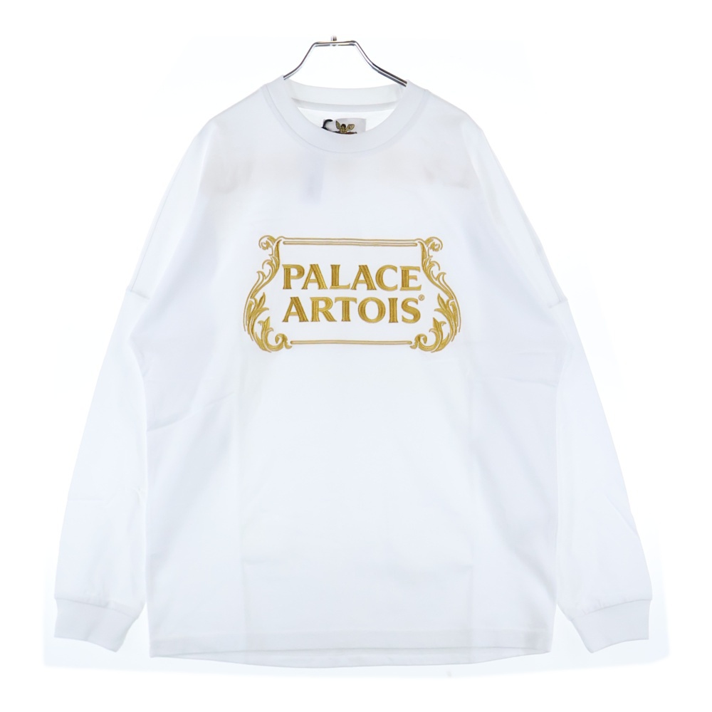 21SS x Stella Artois Drop Shoulder Long-Sleeve フロントロゴ刺繍 長袖Tシャツ ホワイト P20STES001 Sランク