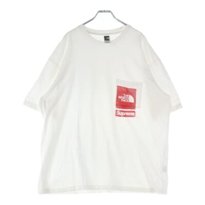 23SS ×THE NORTH FACE Printed Pocket Tee ザ ノースフェイス ポケット ロゴプリント 半袖Tシャツカットソー ホワイト NT02309I Bランク