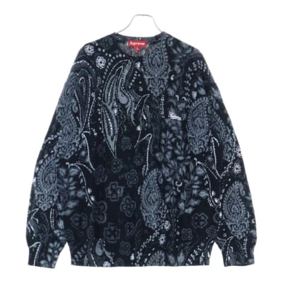 24SS Printed Paisley Sweater ペイズリー 総柄 ニット セーター ブラック Sランク