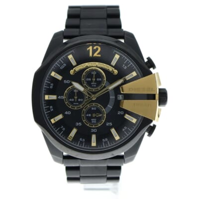 MEGACHIEF メガチーフ アナログ クロノグラフ タイムフレームス ブラック/ゴールド DZ-4338 Bランク
