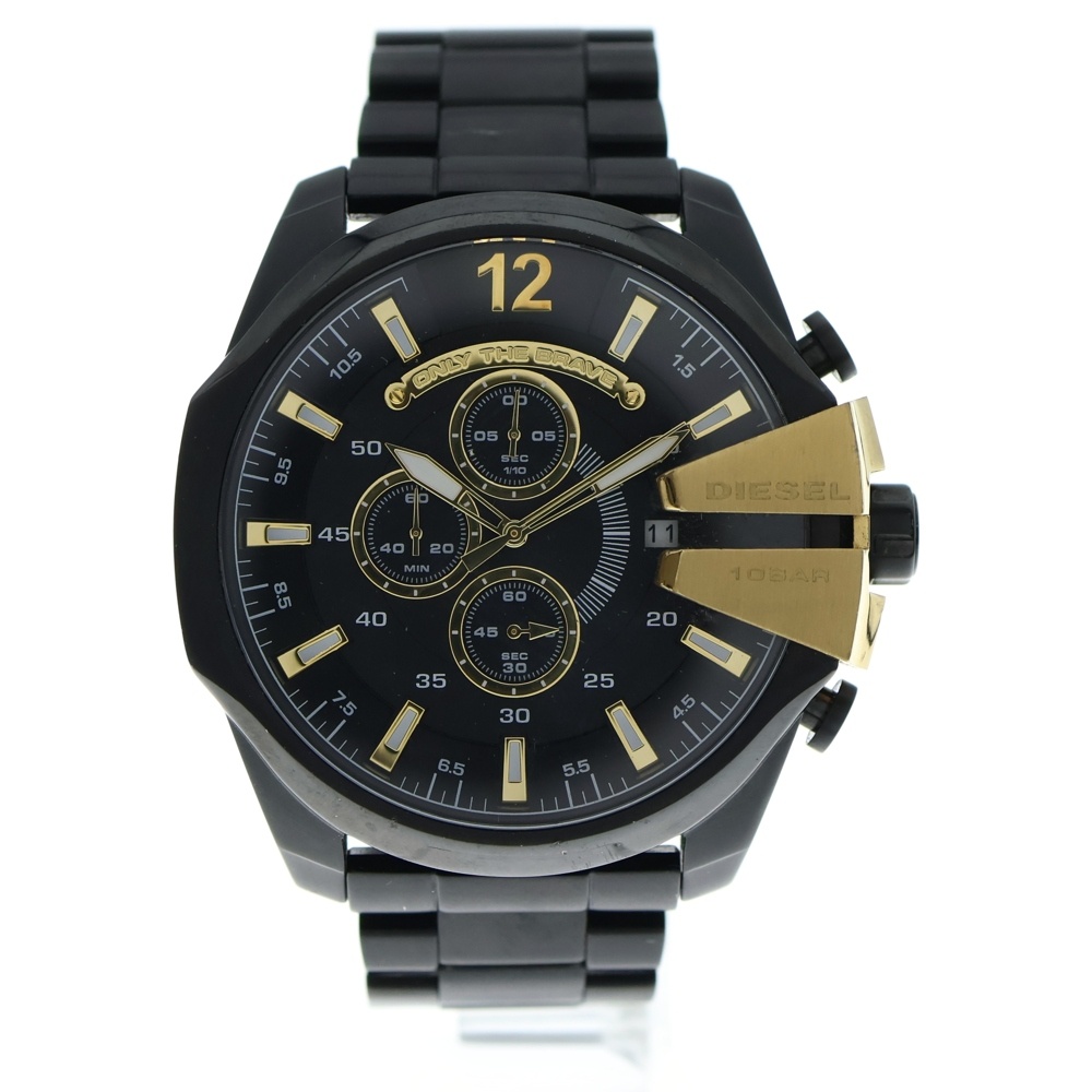 MEGACHIEF メガチーフ アナログ クロノグラフ タイムフレームス ブラック/ゴールド DZ-4338 Bランク