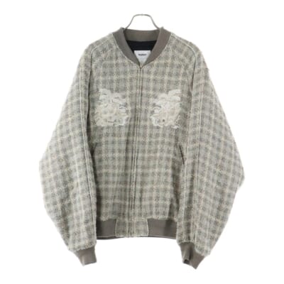 23AW TWEED SOUVENIOR JACKET ジップアップツイードジャケット ブルゾン グレー 23AW07BL170 Aランク