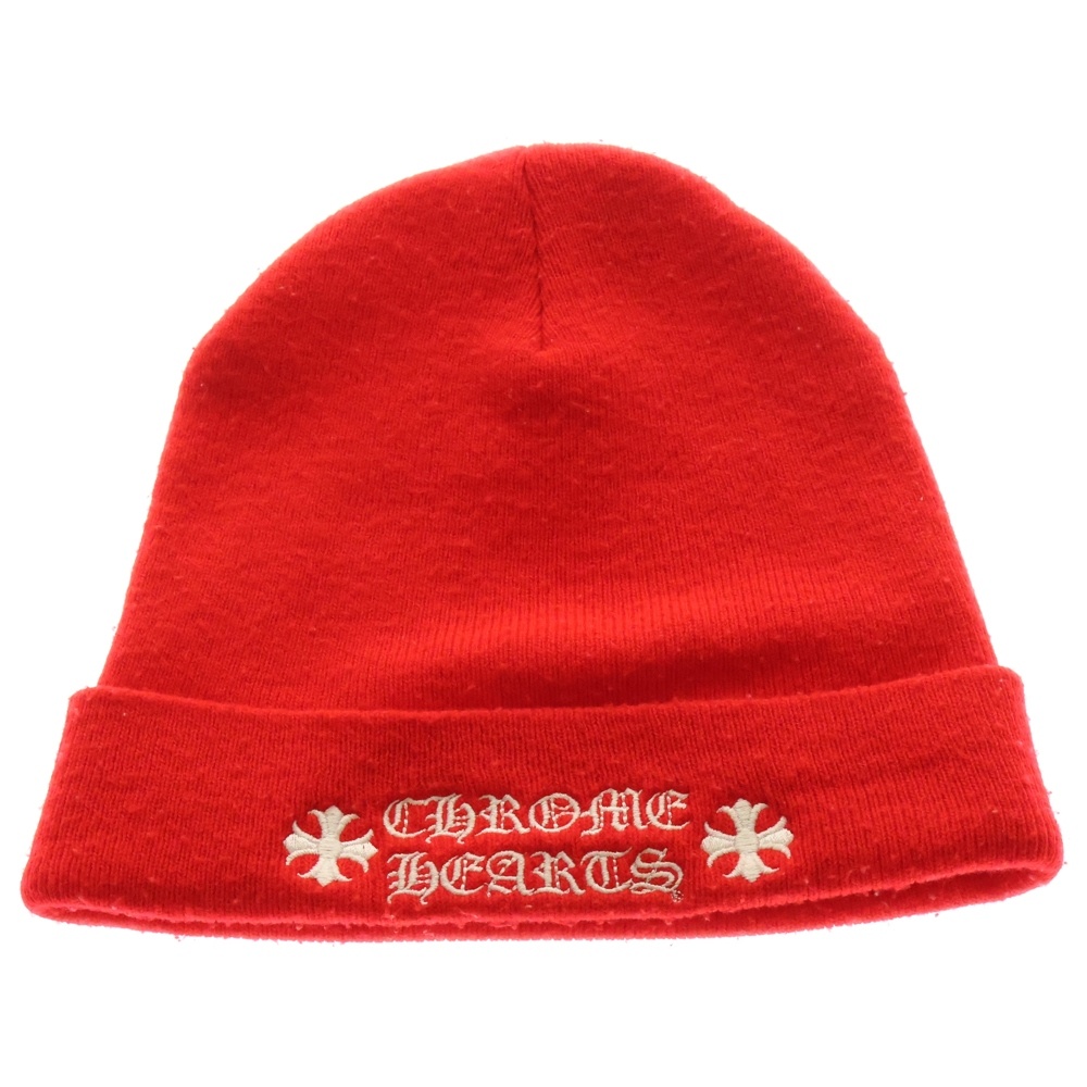 WATCH CAP ワッチキャップ ロゴ刺繍ビーニー ニットキャップ 帽子 レッド Bランク