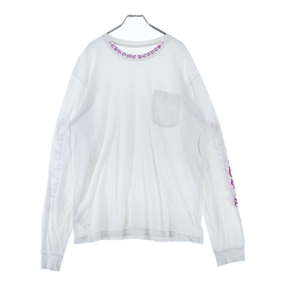 Neck Logo L/S TEE ネックロゴ ロングスリーブ長袖Tシャツ ホワイト/パープル Bランク