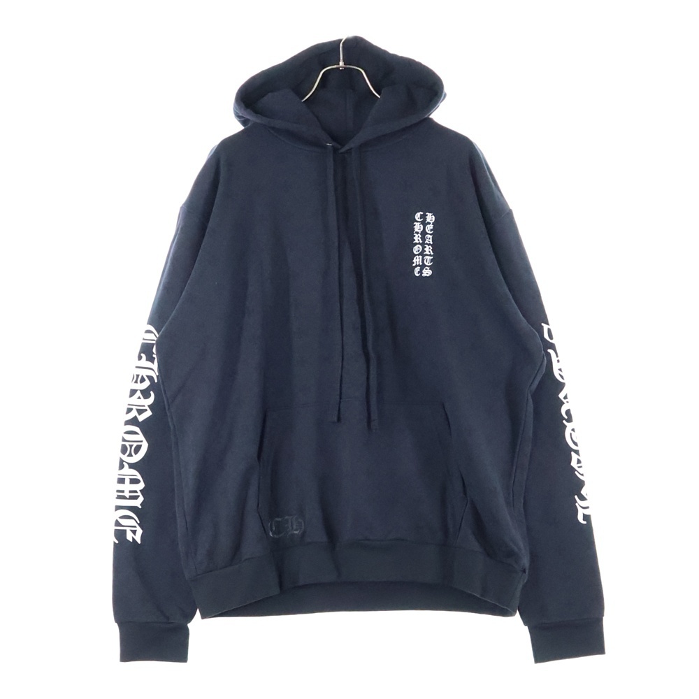 SWTSHRT PLVR CHプラス総柄プルオーバーパーカーブラック Aランク
