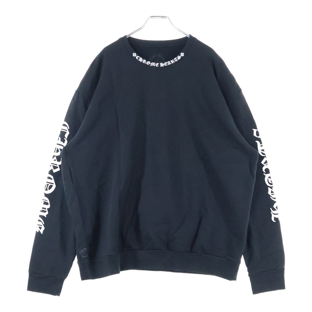 SWTSHRT PLVRスウェット ネックロゴプリント スウェットトレーナー ブラック Aランク