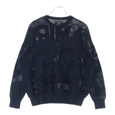 クルーネックメッシュセーター ブラック Aランク