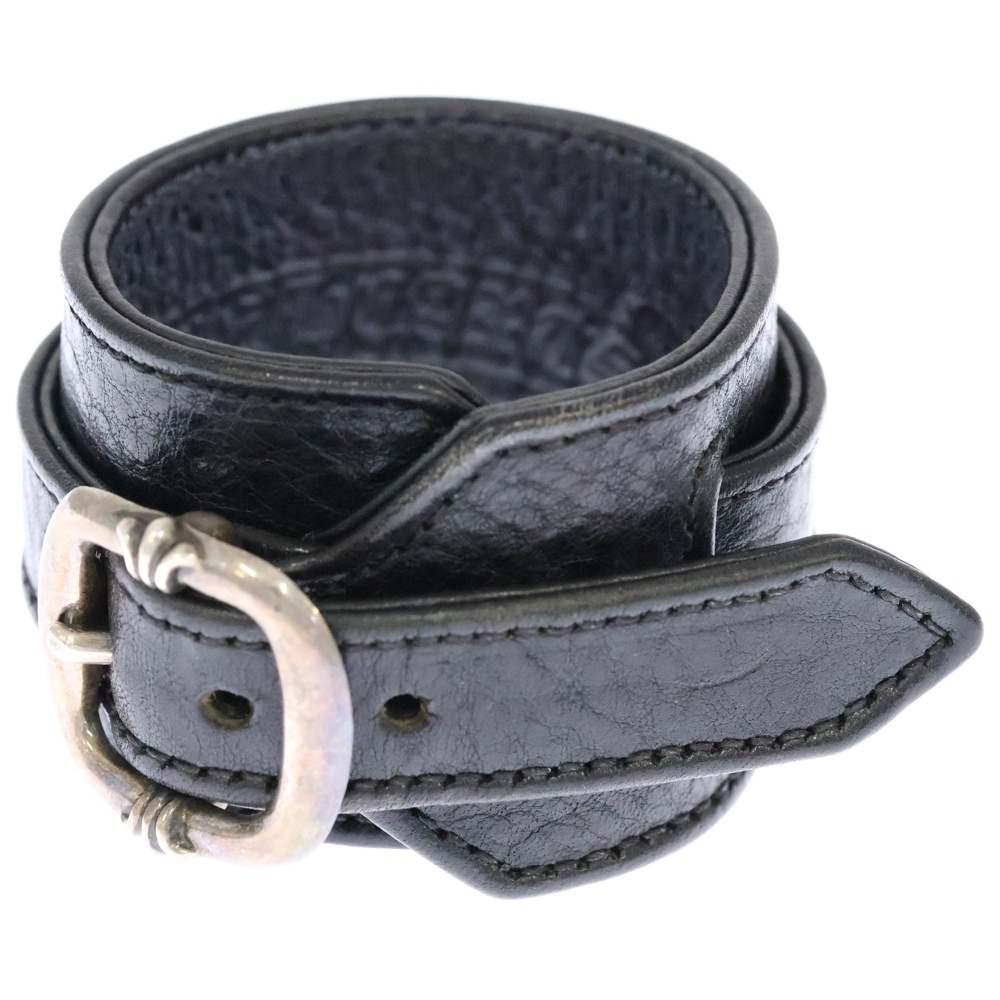 R&R TINY BUCKLE ガンスリンガー タイニーバックル レザーブレスレット チョーカー ブラック/シルバー Aランク
