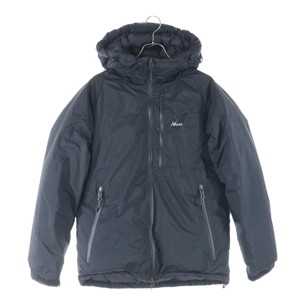 AURORA DOWNJACKET フーデッド ナイロン ダウンジャケット ブラック P-RR-11E Bランク