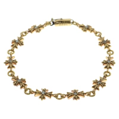 22K TNY E CH PLS P D 10LINK タイニーECHプラス PAVEダイヤ ゴールドブレスレット Bランク
