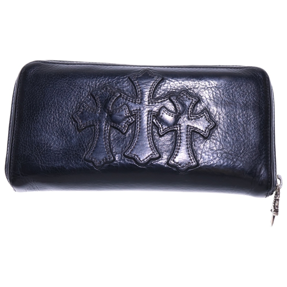 REC F ZIP 3クロス ラウンドジップレザーウォレット 財布 ブラック BCA368 Bランク