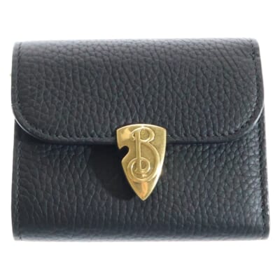 Bシールド レザーウォレット 三つ折り財布 ブラウン Sランク