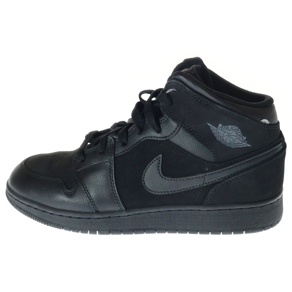 Air Jordan 1 Mid Triple Black エアジョーダン1 ミッドカットスニーカー ブラック 554725-050 US7Y/25cm Bランク