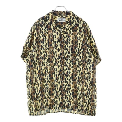 LEOPARD HAWAIIAN SHIRT S/S レオパード柄 ハワイアンシャツ 半袖シャツ ブラウン Bランク
