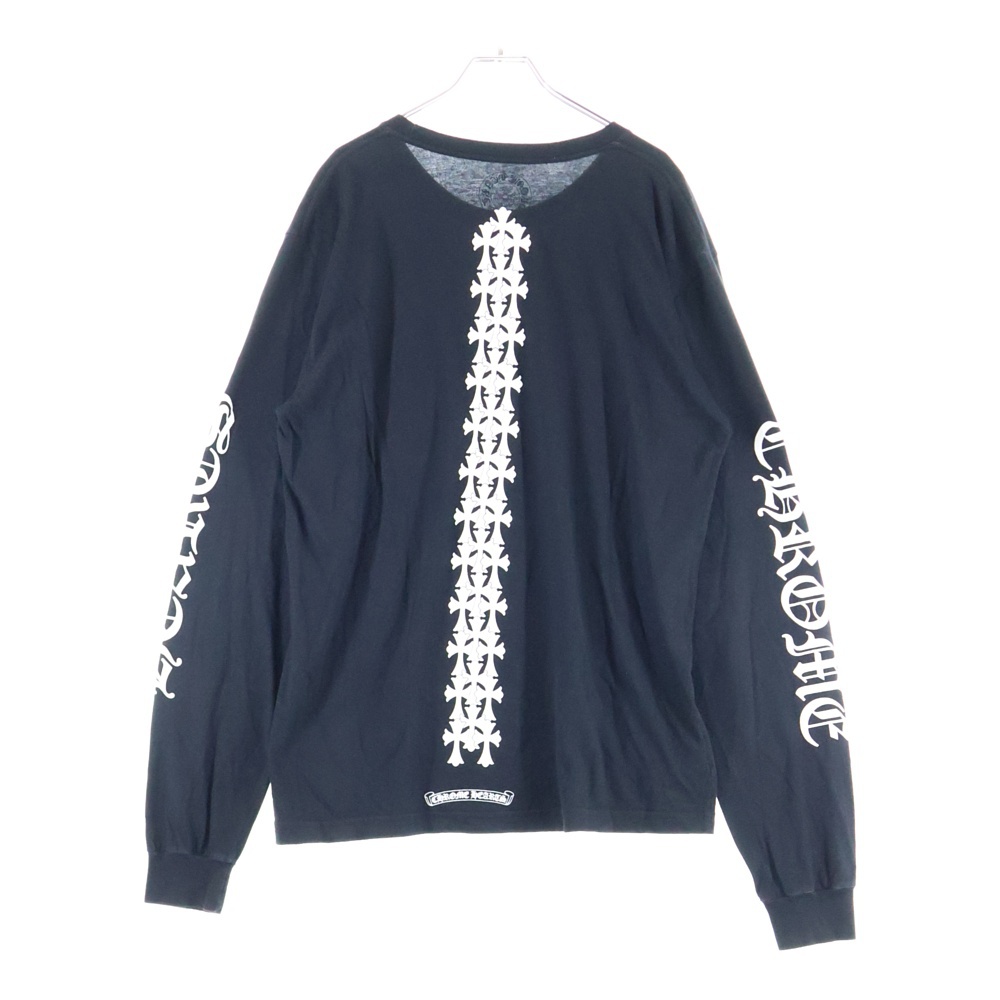 L/S TEE PLV セメタリークロスプリント クルーネック ロングスリーブTシャツカットソー ブラック Bランク