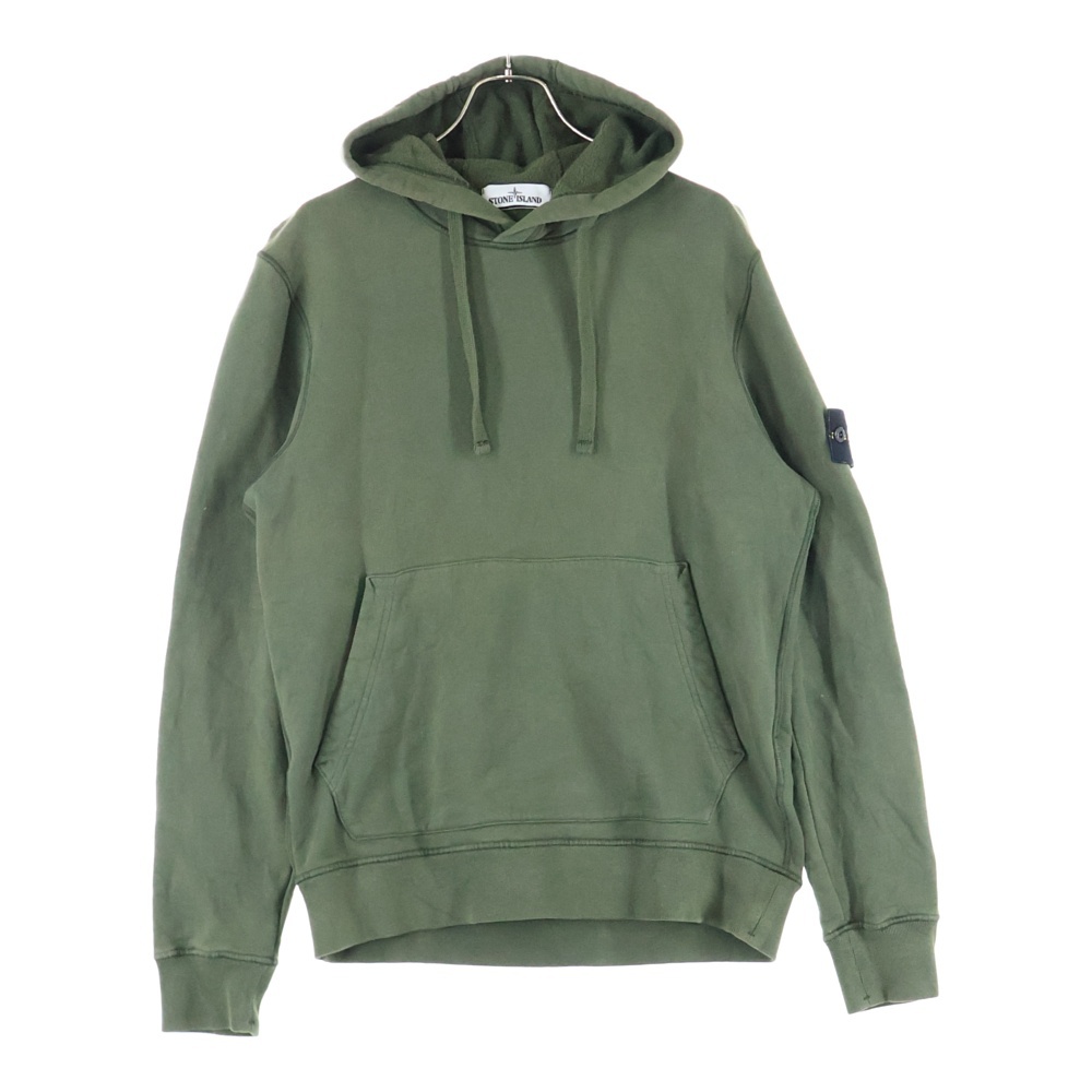 20FW Hood Sweatshirt アームロゴワッペン プルオーバーパーカー カーキ 731564120 Bランク