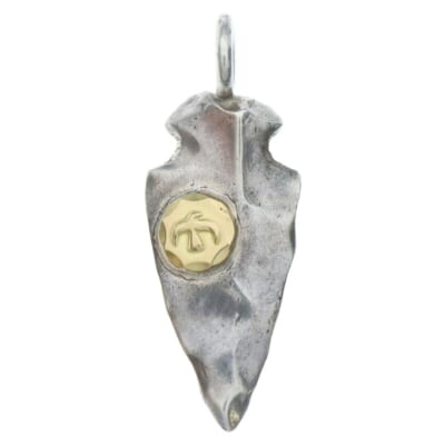 メタル付き矢じり小 ペンダントトップ シルバー/ゴールド Bランク