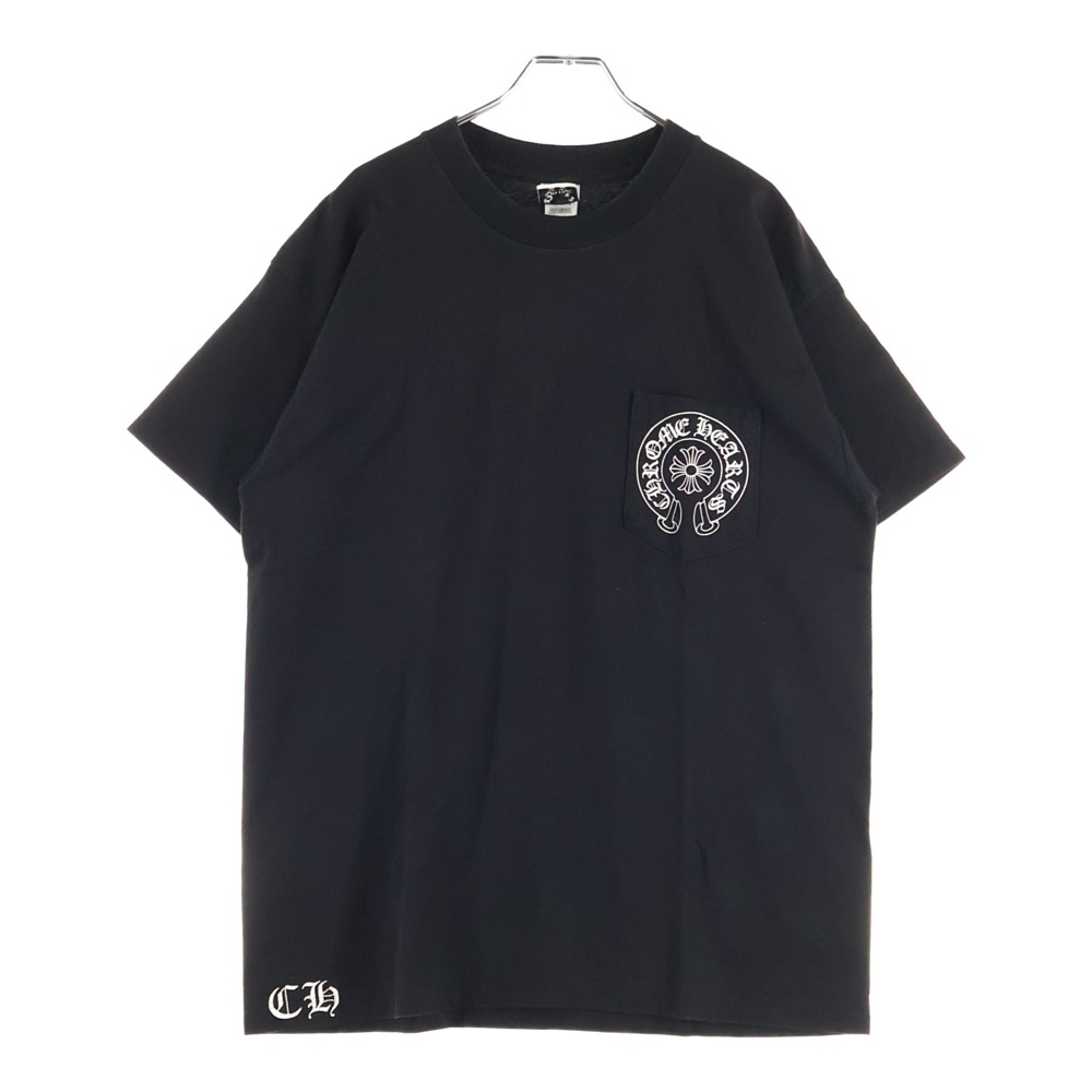 OLD CH T-SHRT オールド 1ポケット ホースシュー スタープリント 半袖Tシャツ カットソー ブラック Bランク