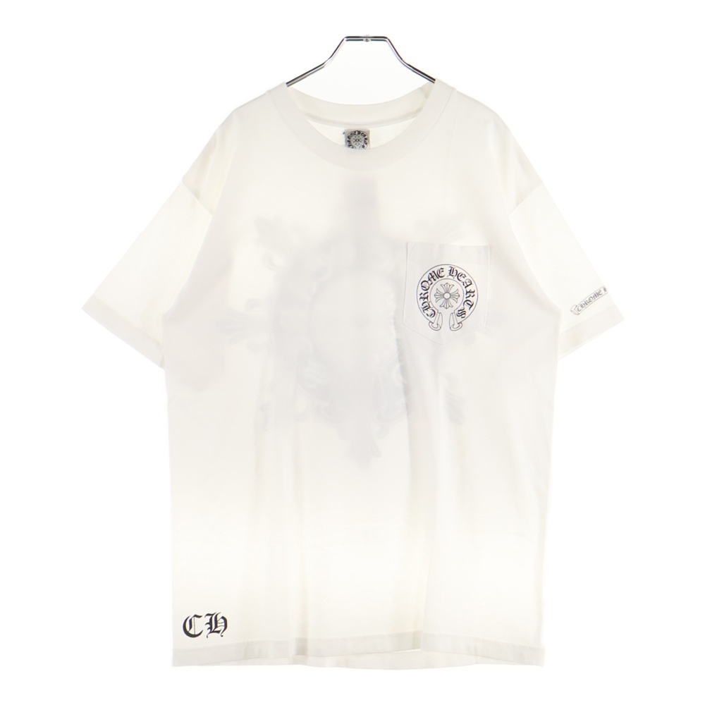 OLD オールド バックホースシュー クロスプリント クルーネック 半袖Tシャツ カットソー ホワイト Bランク