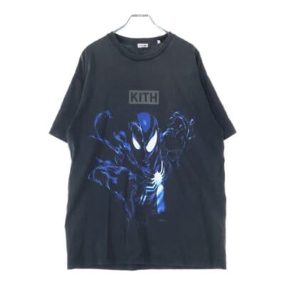 × Marvel Spider-Man KHM030616 マーベル スパイダーマンプリント 半袖Tシャツ カットソー ブラック Bランク
