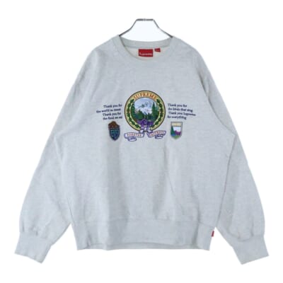19AW Mountain Crewneck フロント刺? スウェットトレーナー グレー Bランク