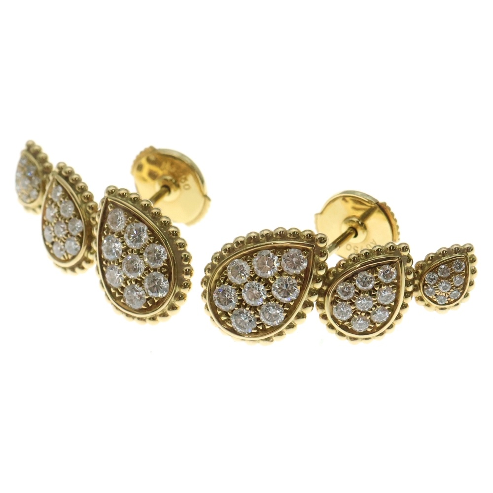 セルパンボエム ダイヤモンド 3モチーフ ペンダント イヤリング ピアス Au750 K18YG イエローゴールド レディース Aランク