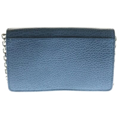 チェーンウォレット 二つ折り長財布 ブルー レザー ポシェット SA3UI0008 Aランク