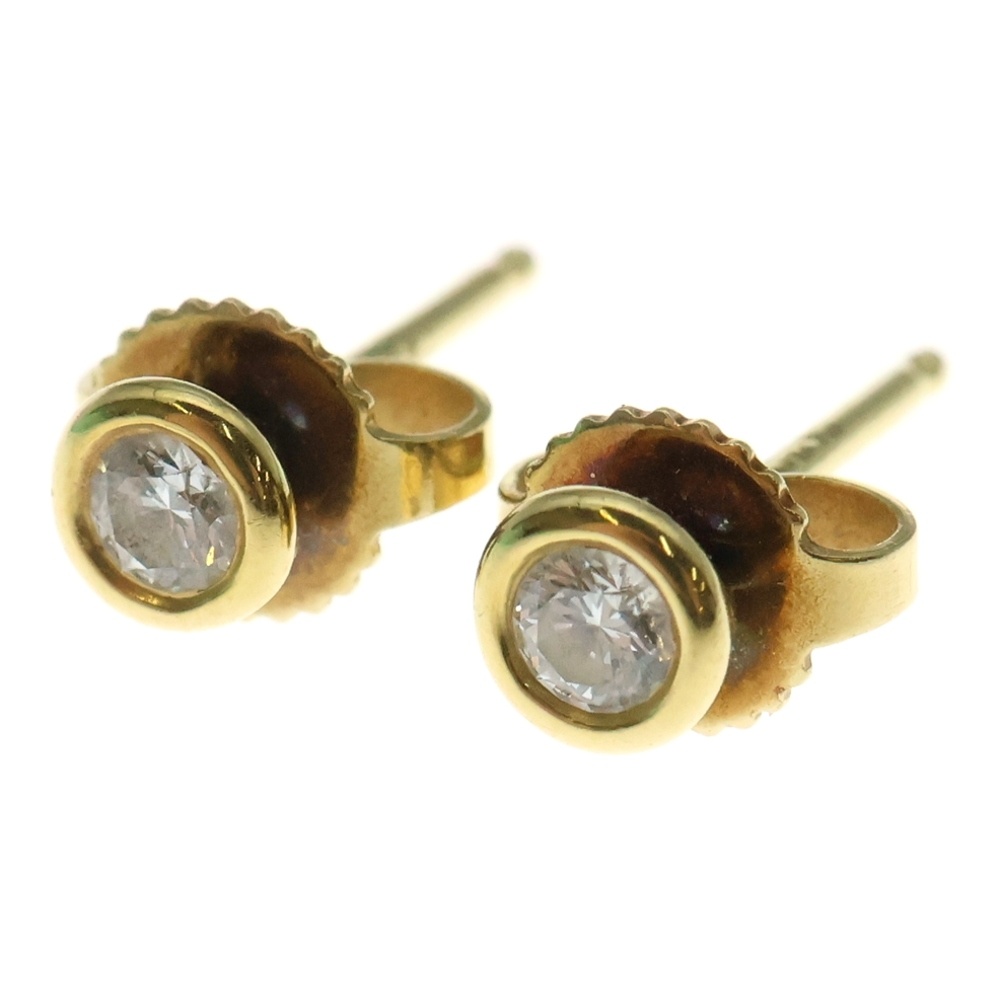 バイザヤード 両耳用ダイヤ付ピアス 1PD K18YG イエローゴールド レディース Bランク