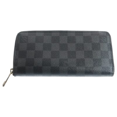 ダミエグラフィット ジッピーウォレット ヴェルティカル レザーロングウォレット 長財布 ブラック N63095 Bランク