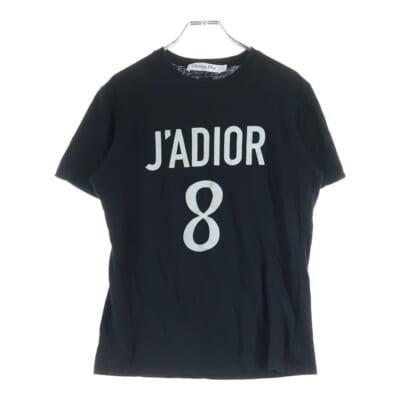 JA'DIOR 8 ジャディオール ナンバリング ロゴプリント 半袖Tシャツ カットソー ブラック レディース 843T03TC428 Bランク