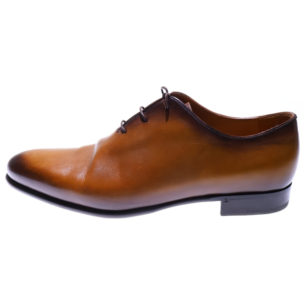 スクリット カリグラフィ パティーヌ レザー レースアップ ローカット ドレスシューズ ブラウン Bランク