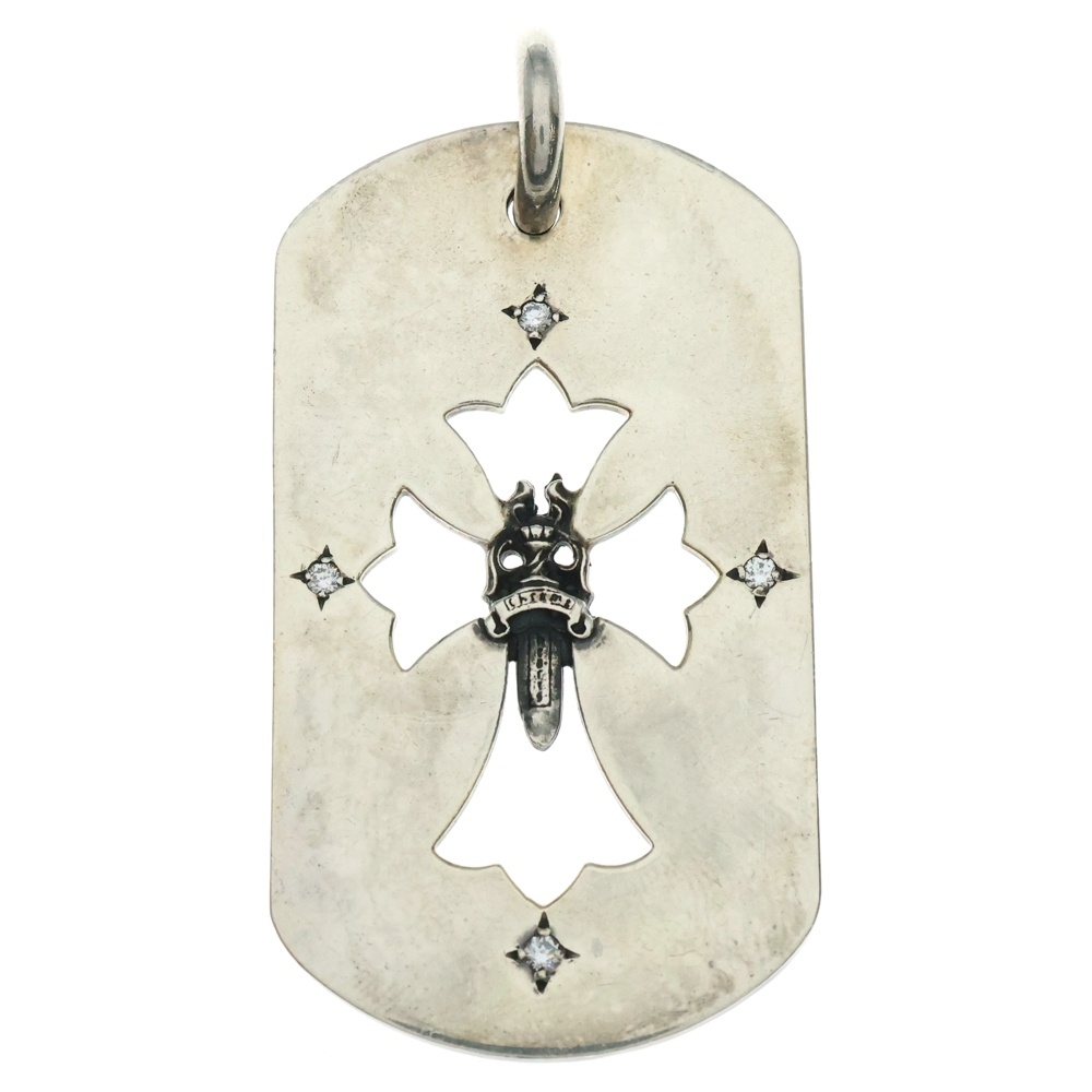 D TAG LRG FLE DAG AFTER 4P DIAフレア ダガー アフター 4Pダイヤ ラージ ドッグタグ ペンダントトップ シルバー Bランク