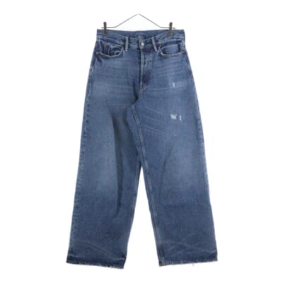 1981 U VINTAGE BLUE コットン ワイドレッグ デニムパンツ ブルー C00087- Bランク