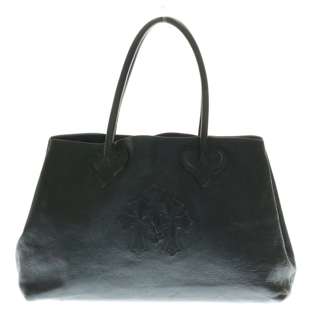 TOTE W SNP 3CEME 3セメタリークロスパッチ レザートートバッグ ブラック ※国内インボイス付属 Bランク