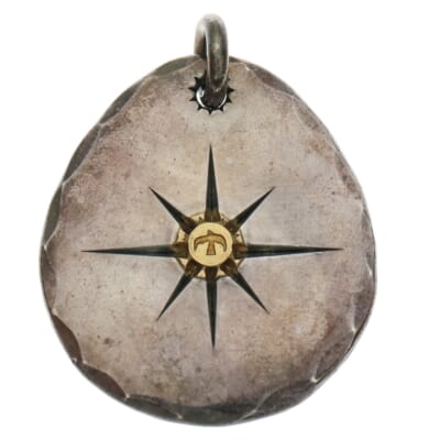 たたきメタル大 ペンダントトップ シルバー/ゴールド Bランク