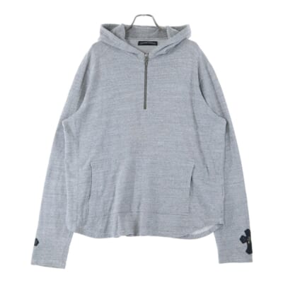 SWTSHRT HD ZIP 袖クロスパッチ付ハーフジップパーカー Bランク